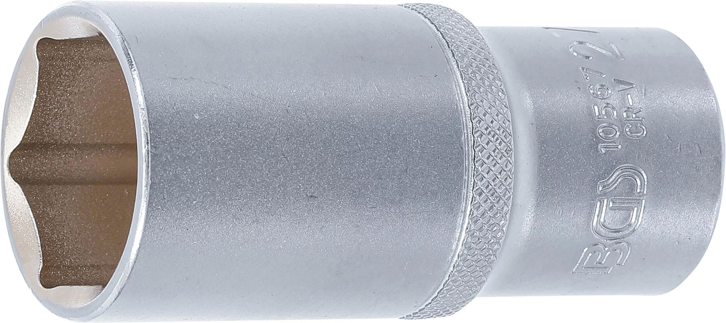 BGS Technic 9-10567 1/2"-os 6 lapú dugókulcs fej, hosszított kivitel, 27 mm termék fő termékképe