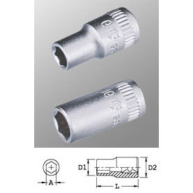 Genius Tools 222504 1/4"-os 6 lapú dugókulcs fej, 4 mm termék fő termékképe