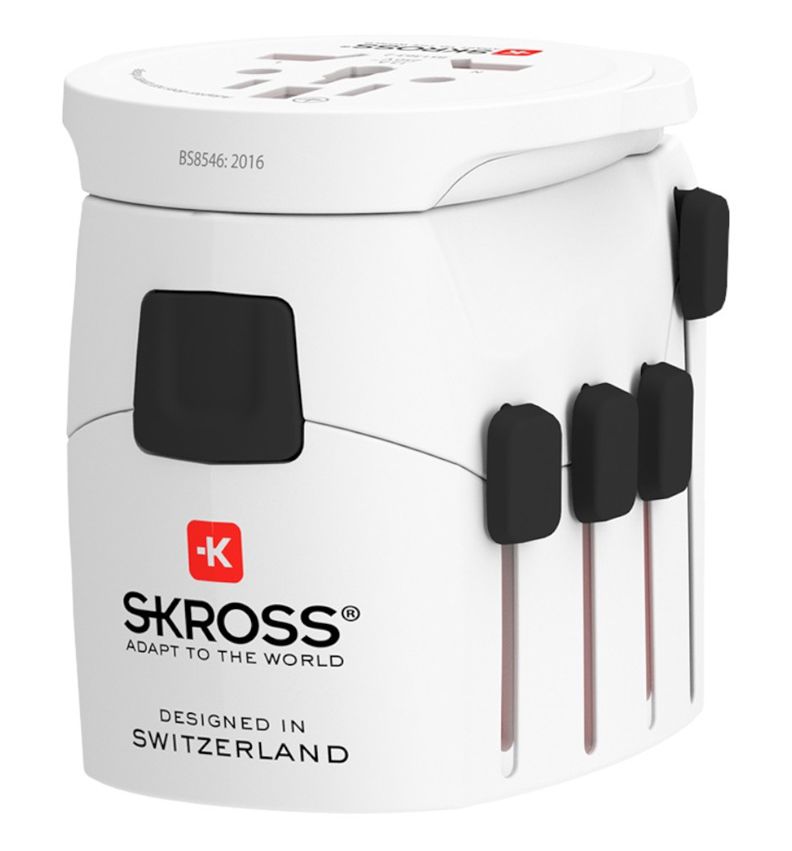 Skross PRO+ világ utazóadapter USB-C + USB-A (30W PD, gyorstöltés, fehér) termék fő termékképe