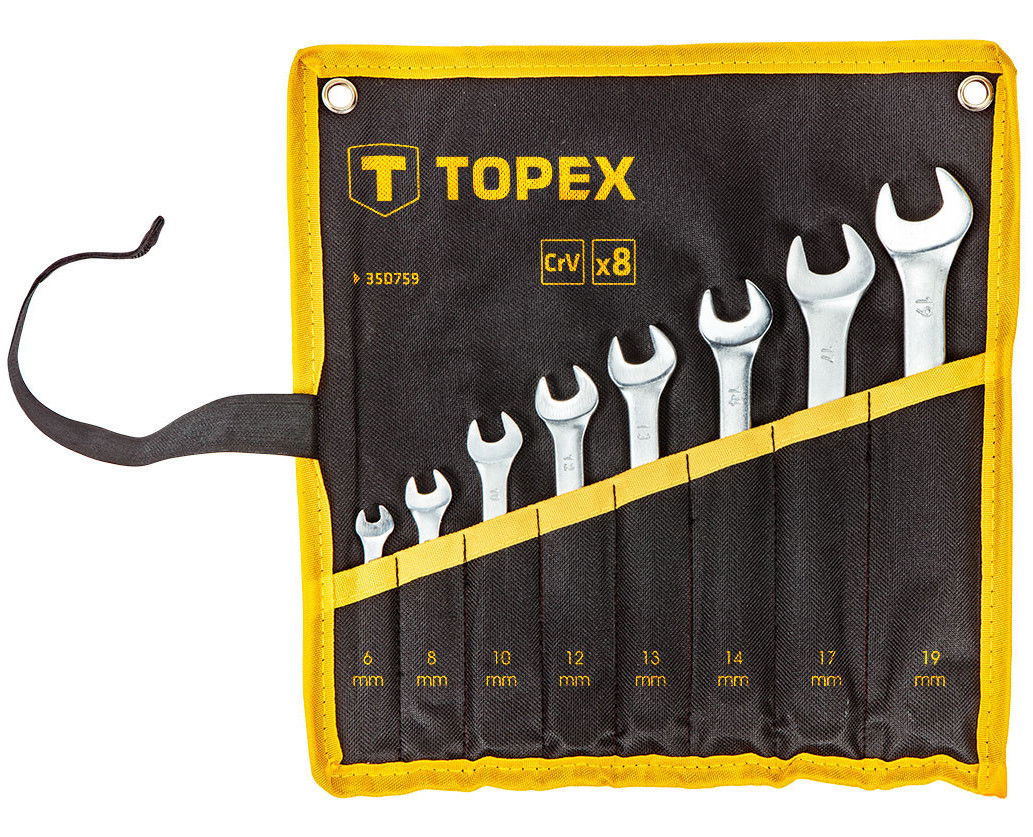 Topex 35D759 csillag-villáskulcs készlet, CrV acél, 8 részes termék fő termékképe