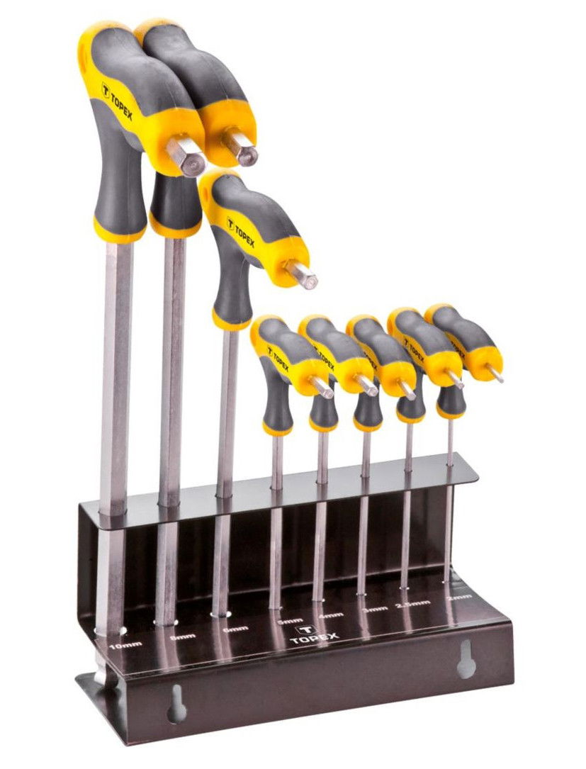 Topex 35D963 T-szárú imbuszkulcs készlet, CrV acél, 8 részes termék fő termékképe