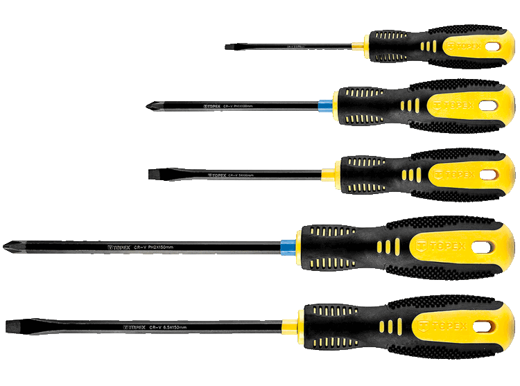 Topex 39D934 csavarhúzó készlet, CrV acél, 5 részes termék fő termékképe