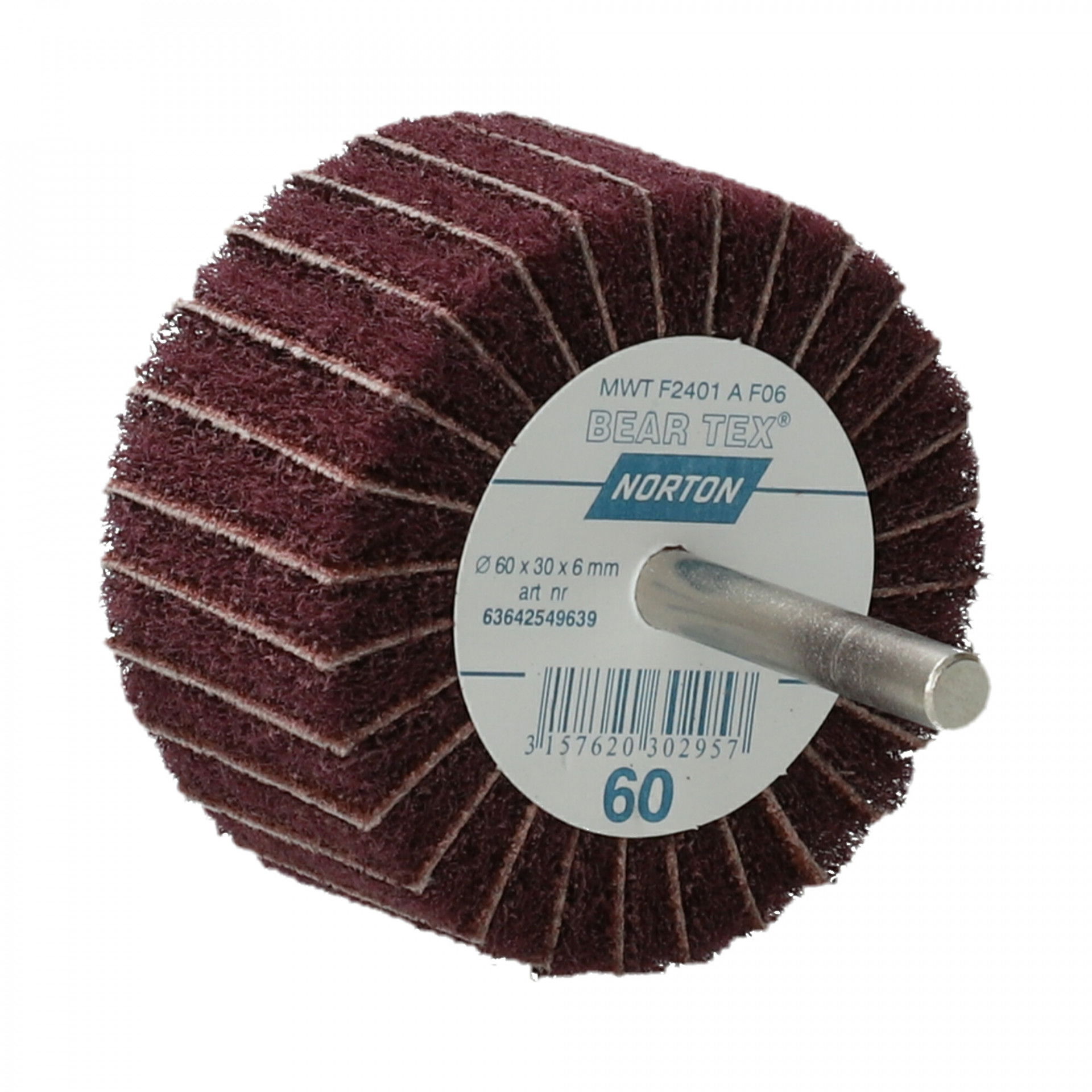 Norton Beartex csapos lamellás csiszolókorong Ø60x30x6mm Fine A/60, 10 db/csomag termék fő termékképe