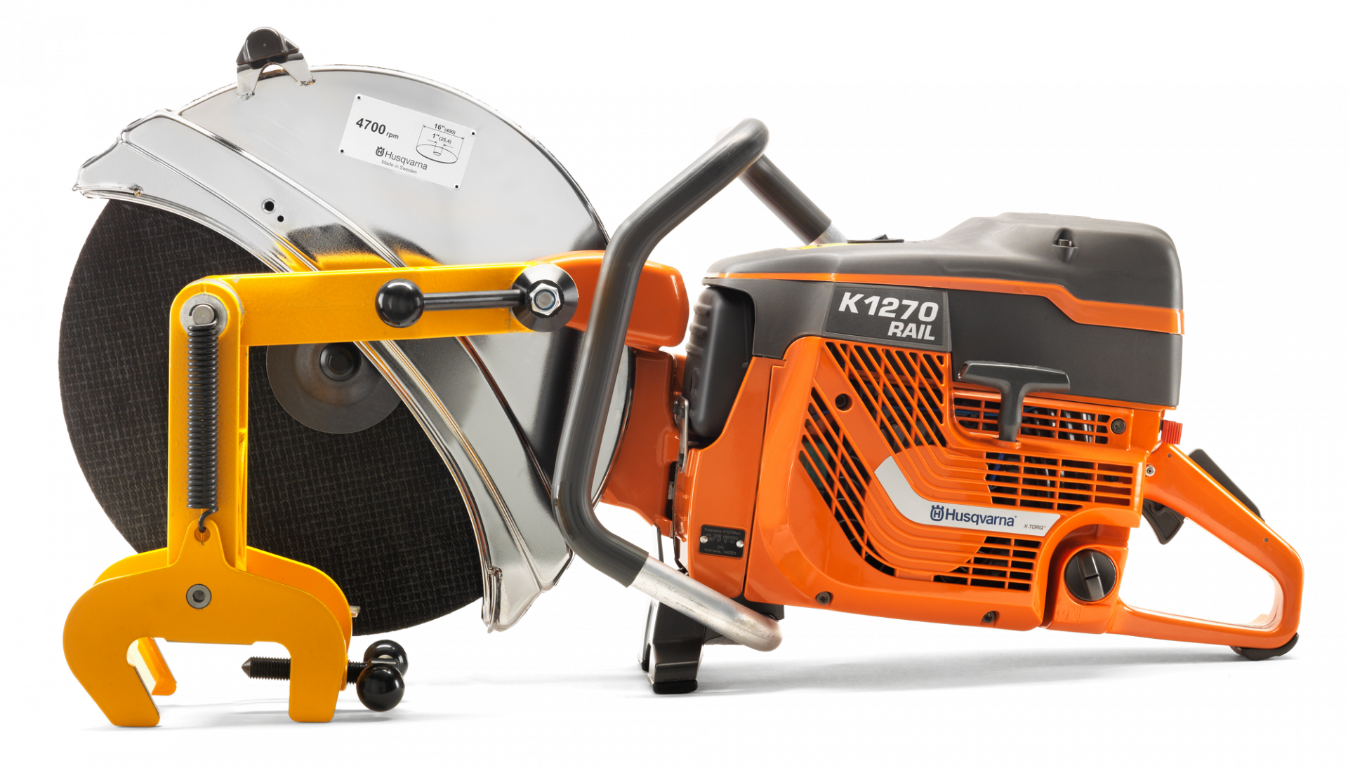 Husqvarna K 1270 RAIL benzinmotoros sínvágó gép, Ø 400 mm + RA 10 sínvágó feltét termék fő termékképe