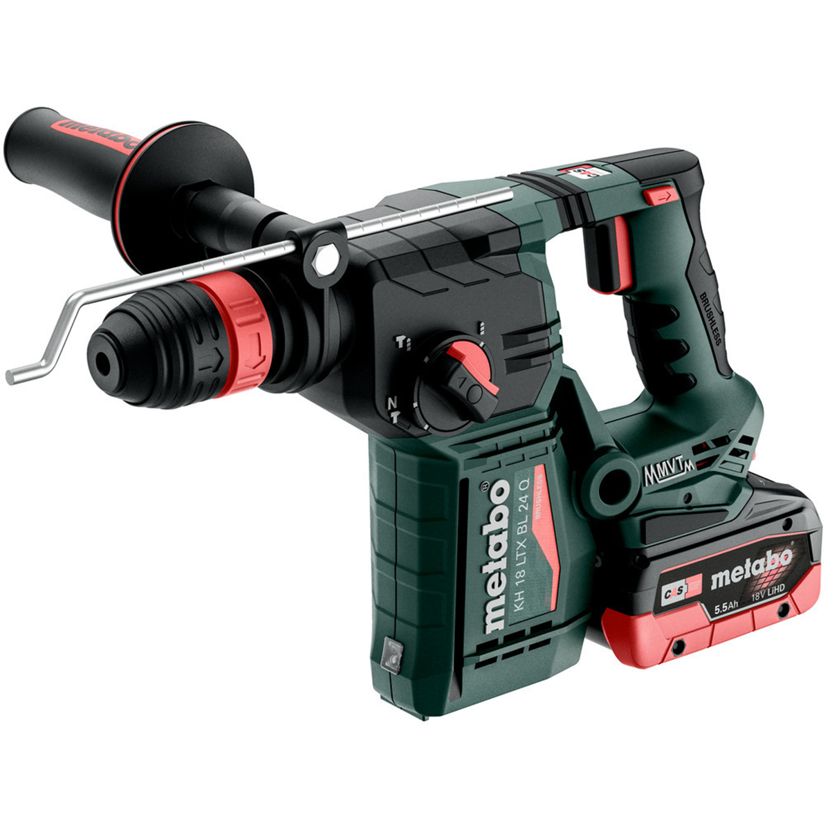 METABO KH 18 LTX BL 24 Q akkumulátoros SDS-plus kombikalapács (2 x 5.5 Ah LiHD akkuval, metaBOX kofferben) + cseretokmány termék fő termékképe